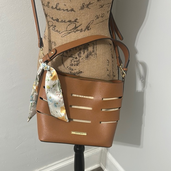 Brown Faux Leather Crossbody or Handheld Bag - Picture 2 of 12